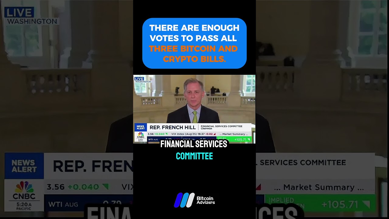 U.S. Congressman French Hill says there are enough votes to pass all three Bitcoin and crypto bills.